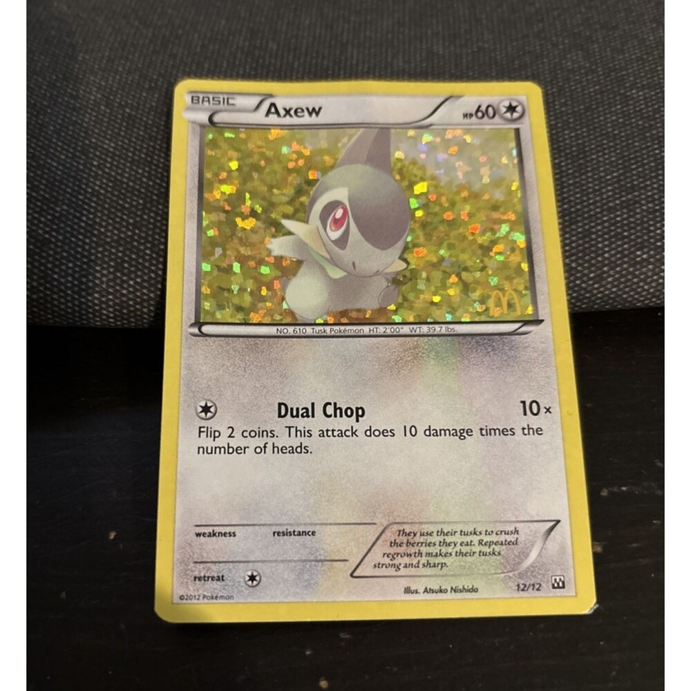 Axew 12/12 McDonald's 2012 Holo Pokemon Card Good cond. boy Girl Collect Preown